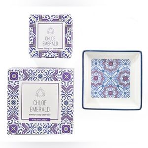 New in box. Chloe‎ Emerald Emery Soap Dish Set